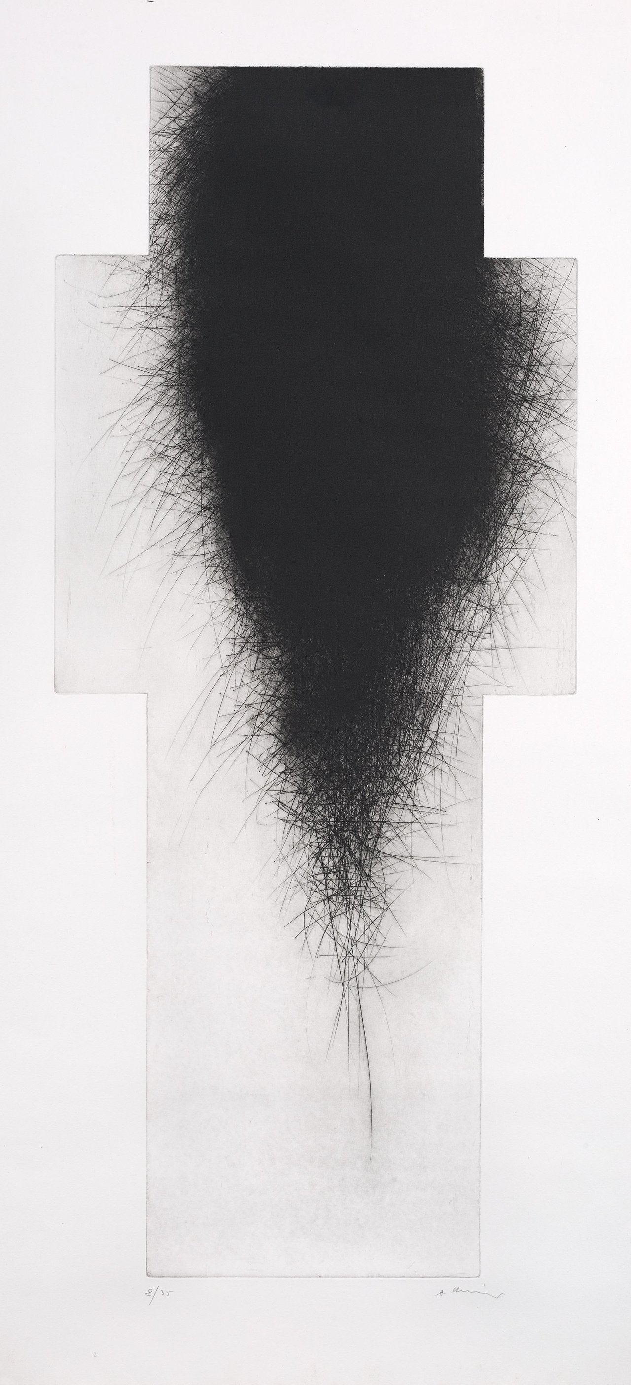 Auf diesem Bild ist das folgende Kunstwerk zu sehen: Arnulf Rainer. Schwarzes Kreuz (Großes Kreuz I). 1977-80.