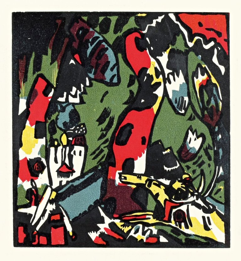 Auf diesem Bild ist das folgende Kunstwerk zu sehen: Wassily Kandinsky. „Bogenschütze“. 1908/09.