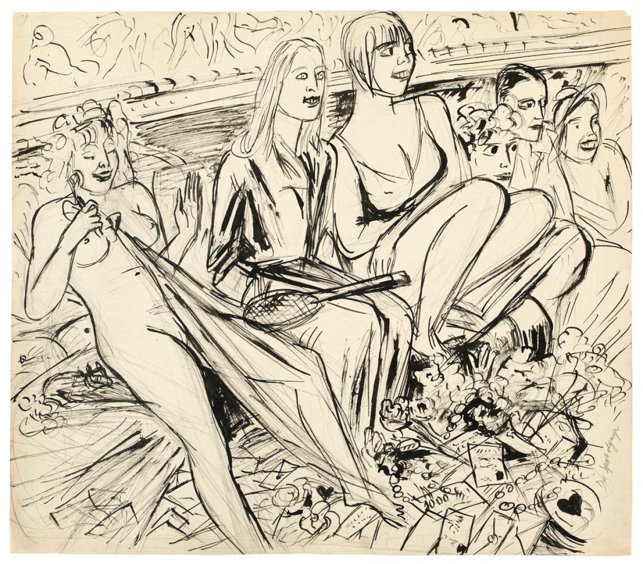 Auf diesem Bild ist das folgende Kunstwerk zu sehen: Karl Hubbuch. „Der Sportolymp“ („Die Prominenten“). 1932/33.