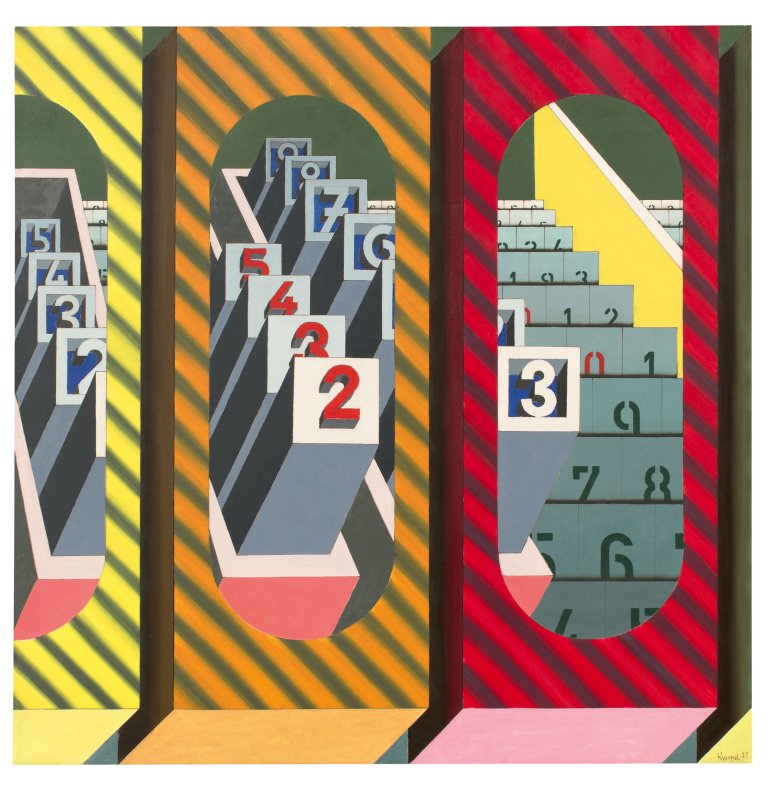 Auf diesem Bild ist das folgende Kunstwerk zu sehen: Ulrich Knispel. „Zahlenmechanik“. 1971.