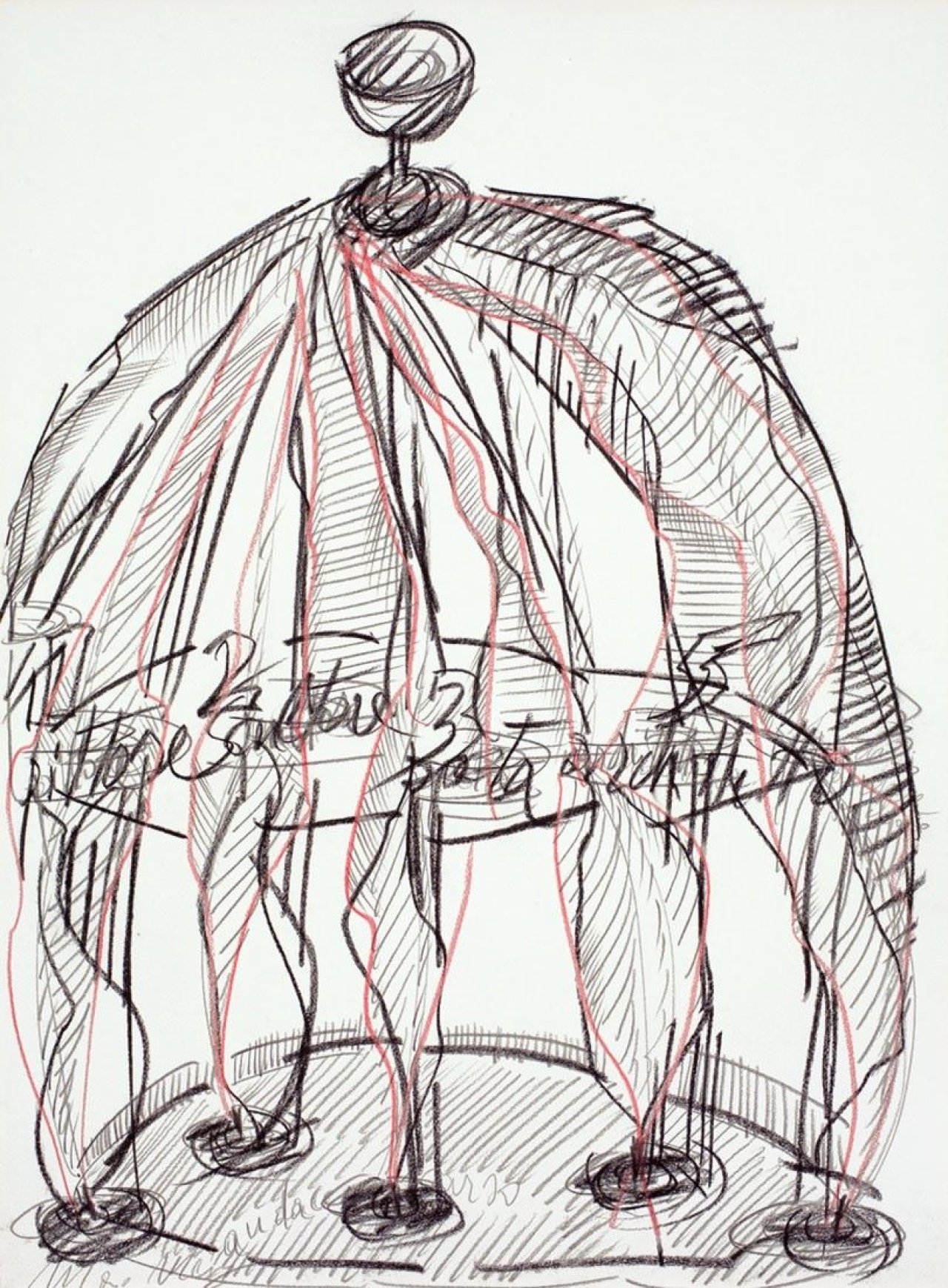 Auf diesem Bild ist das folgende Kunstwerk zu sehen: Mario Merz. Komposition mit Zahlen. 1984.