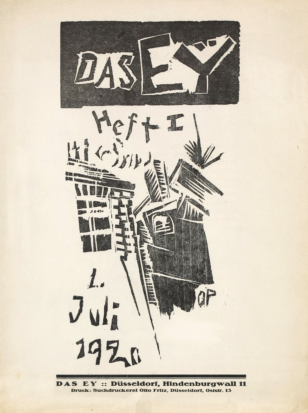 Auf diesem Bild ist das folgende Kunstwerk zu sehen: Otto Pankok. „Das EY, 1. Heft“. 1920.