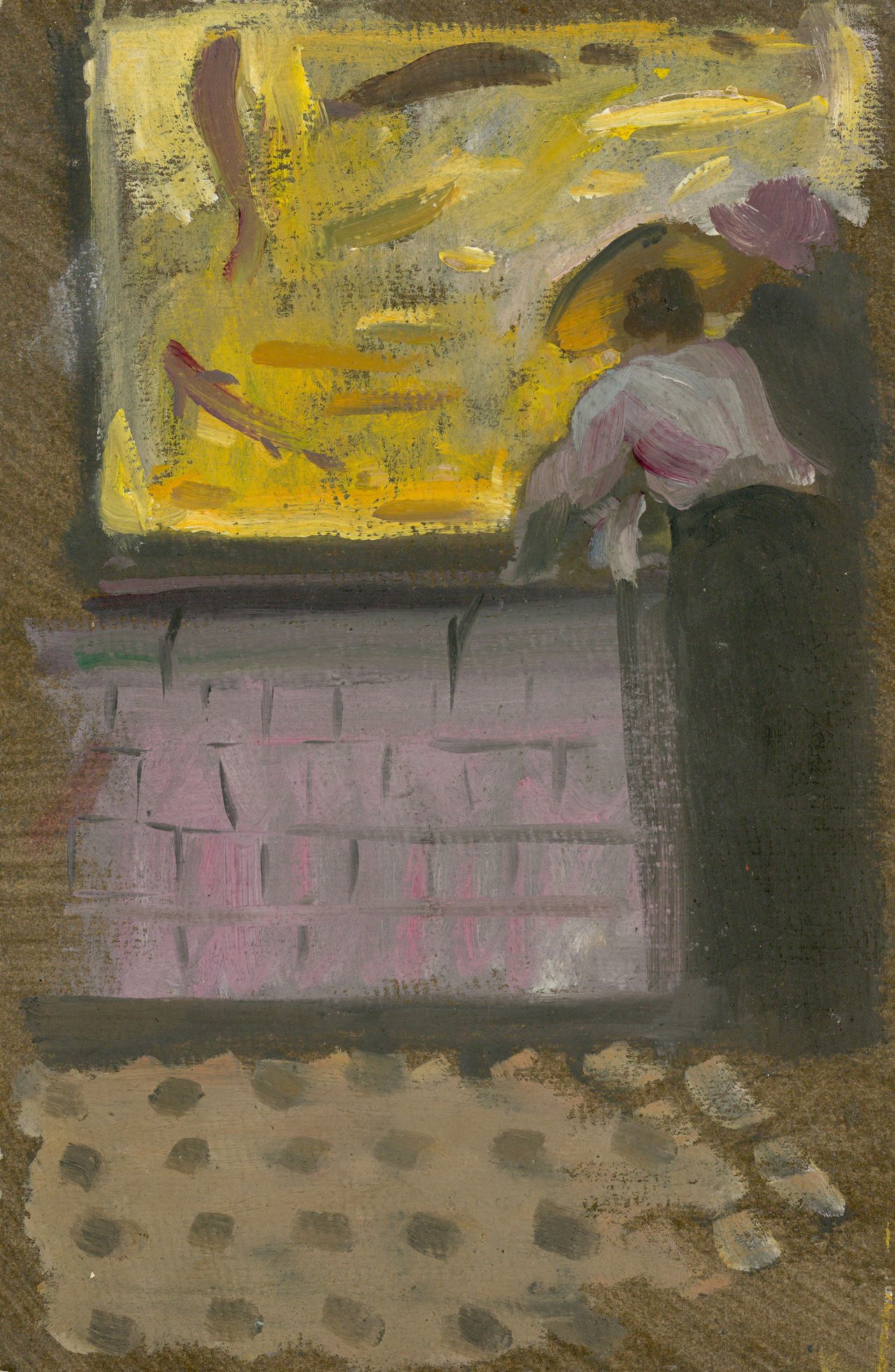 This picture shows the following artwork: Osmar Schindler. See aquarium at Helgoland with visitors.