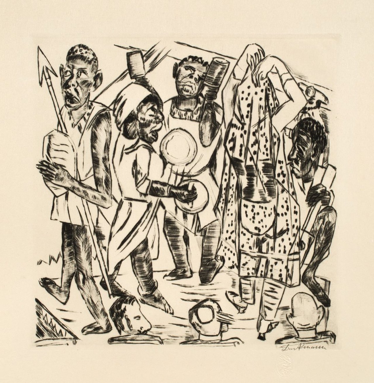 Auf diesem Bild ist das folgende Kunstwerk zu sehen: Max Beckmann. „Niggertanz“. 1921.