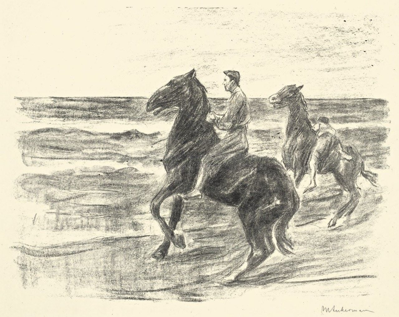 This picture shows the following artwork: Max Liebermann. „Reiter am Strande“. 1910.