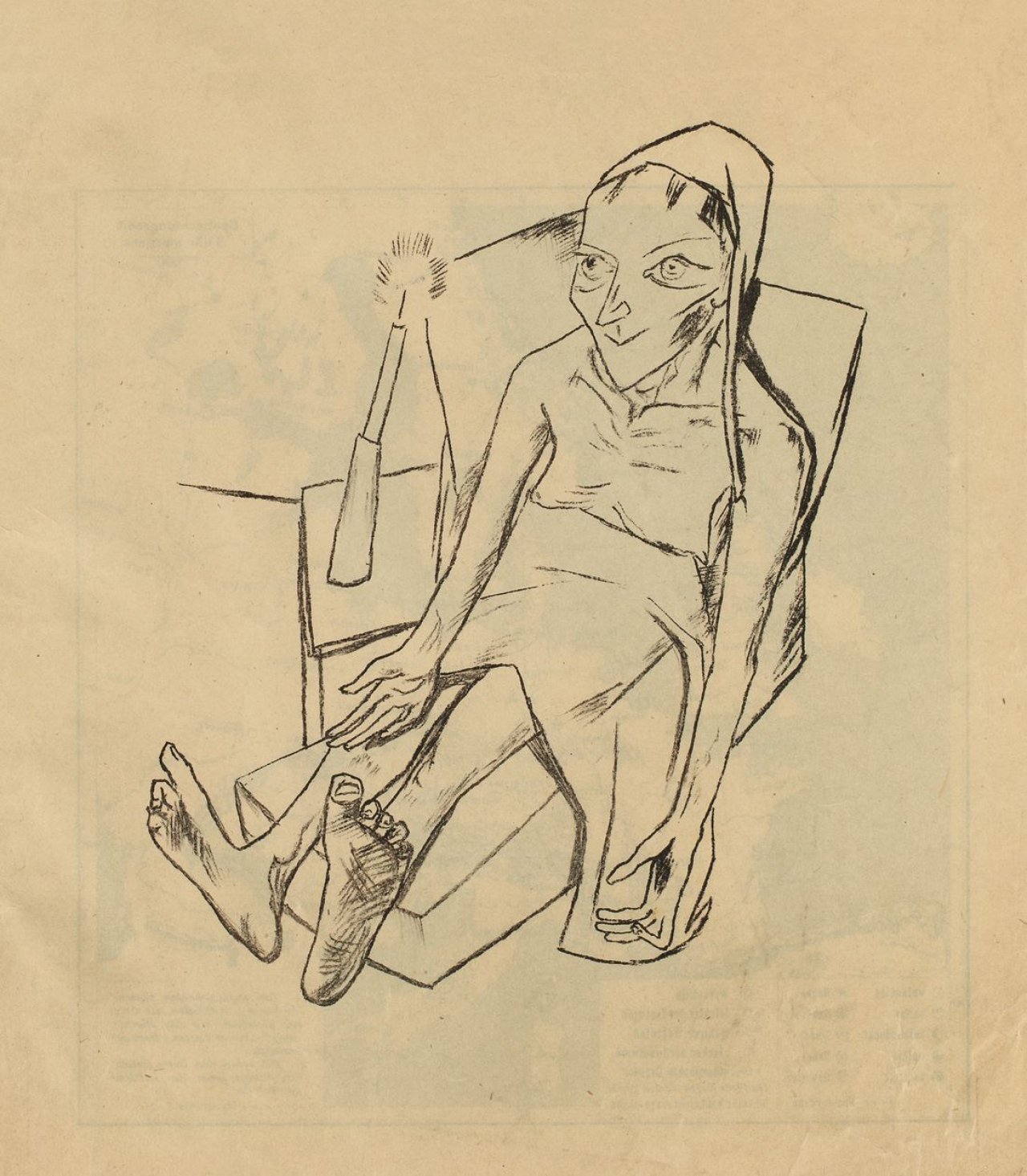 Auf diesem Bild ist das folgende Kunstwerk zu sehen: Max Beckmann. „Die Kranke“. 1920.