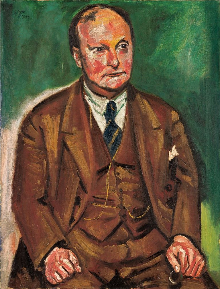 Auf diesem Bild ist das folgende Kunstwerk zu sehen: Max Pechstein. „Dichter Dr. Herbert Eulenberg“. 1923.