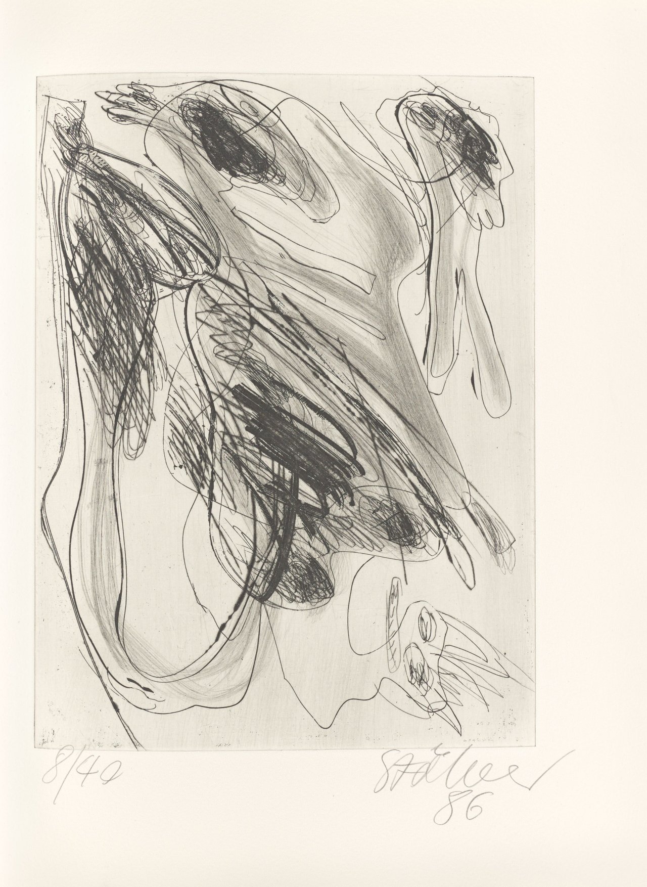 Auf diesem Bild ist das folgende Kunstwerk zu sehen: Walter Stöhrer. „Empedokles aus Agrigent. Fragmente über die Natur“. 1986.