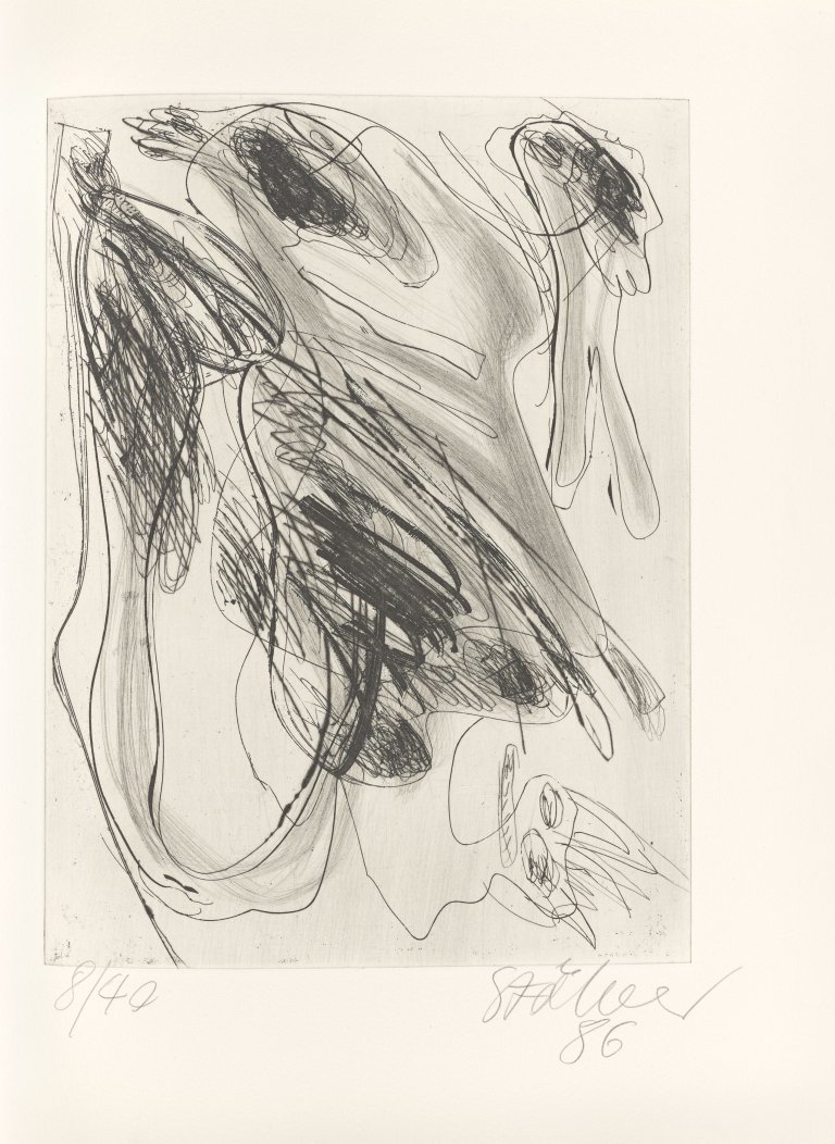 Auf diesem Bild ist das folgende Kunstwerk zu sehen: Walter Stöhrer. „Empedokles aus Agrigent. Fragmente über die Natur“. 1986.