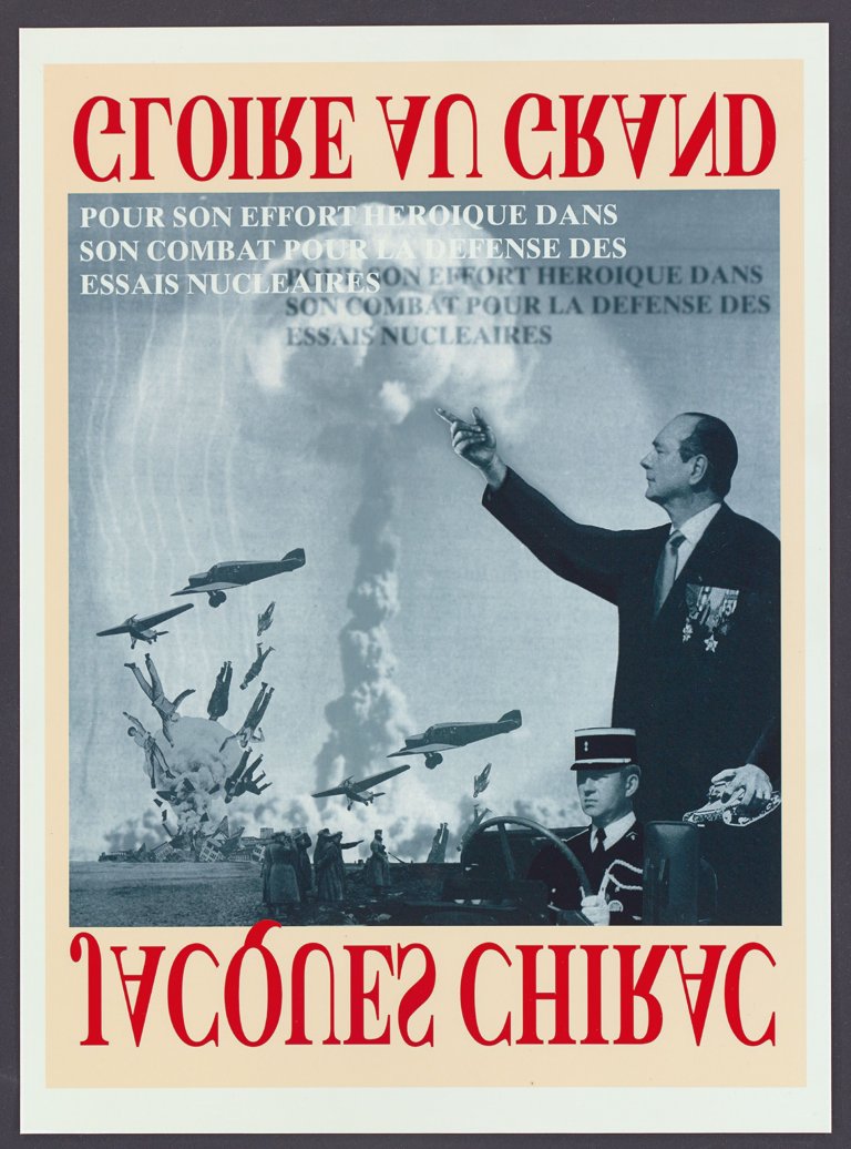Auf diesem Bild ist das folgende Kunstwerk zu sehen: Thomas Ruff. „Chiracs Kampf für das Verbot von Nuklearversuchen“. 1998.