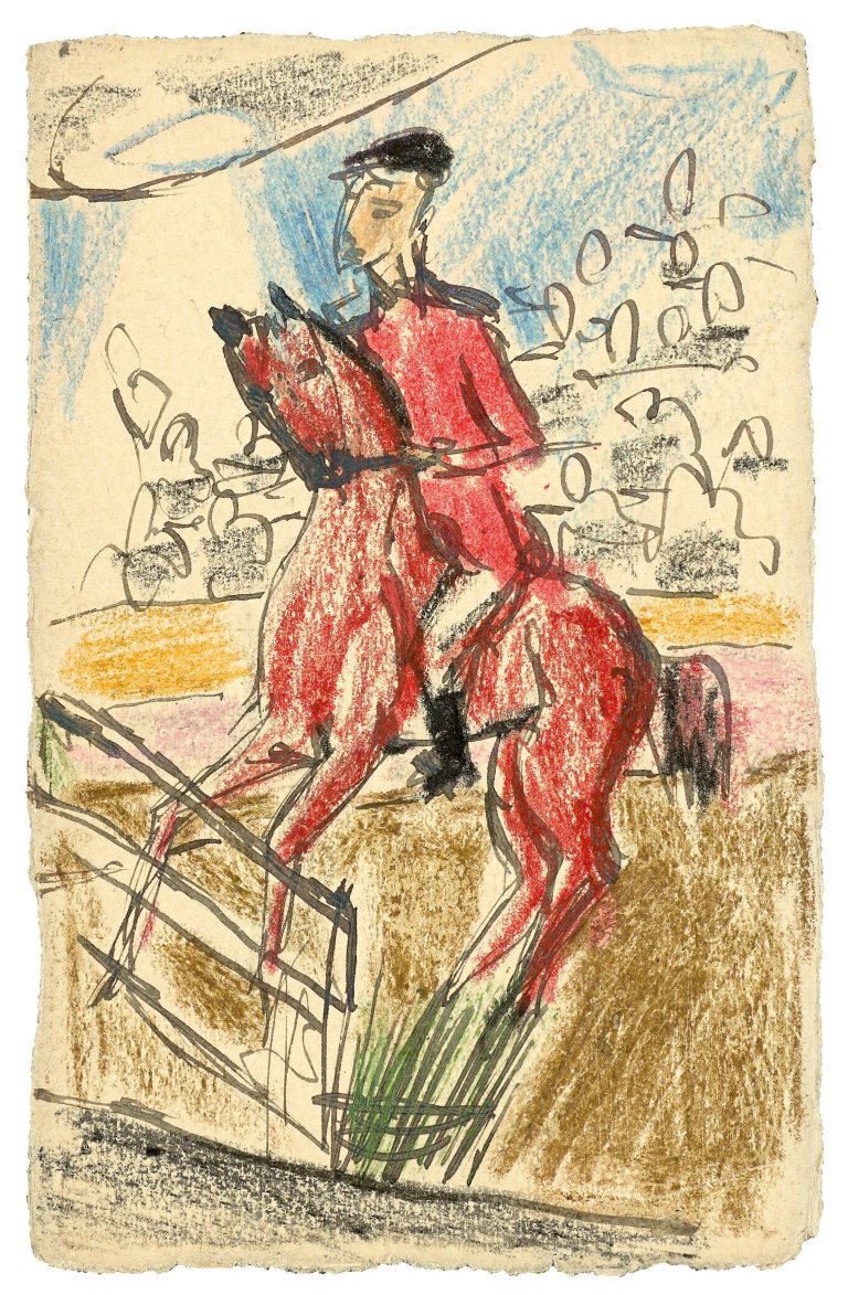 Auf diesem Bild ist das folgende Kunstwerk zu sehen: Erich Heckel. Roter Reiter. 1923.