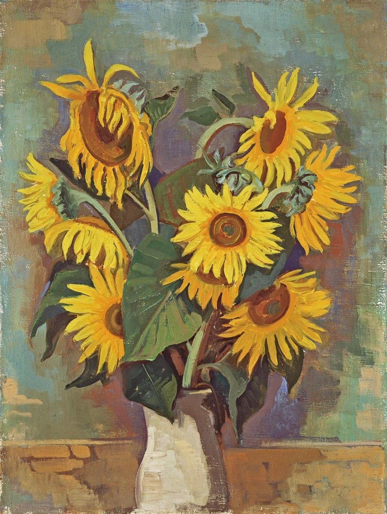 Auf diesem Bild ist das folgende Kunstwerk zu sehen: Karl Hofer. „Sonnenblumen“. Um 1946.