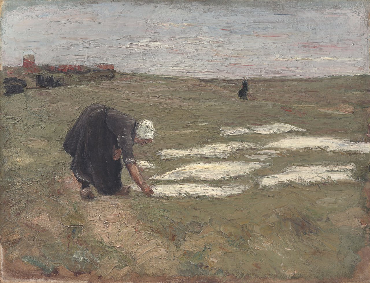 Auf diesem Bild ist das folgende Kunstwerk zu sehen: Max Liebermann. „Bleiche auf den Dünen bei Katwijk“. 1890.