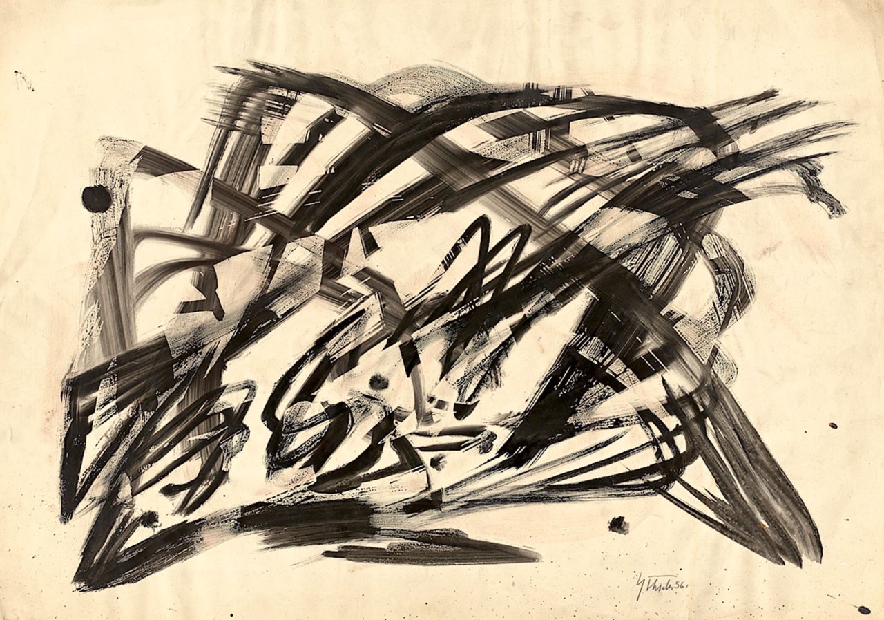 This picture shows the following artwork: Fred Thieler. Untitled. 1956.