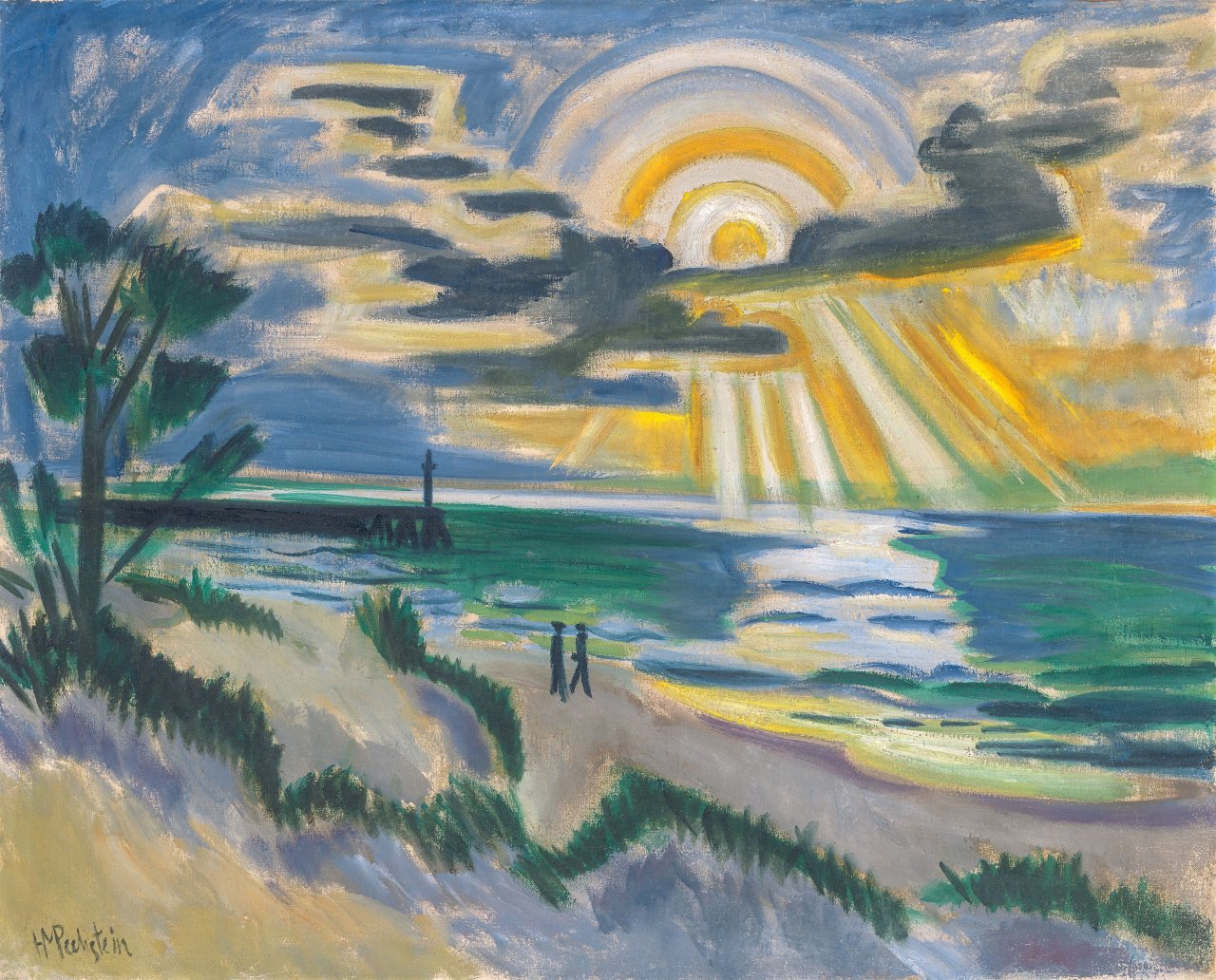 This picture shows the following artwork: Max Pechstein. ”Kalter Nachmittag” (Leba). 1921.