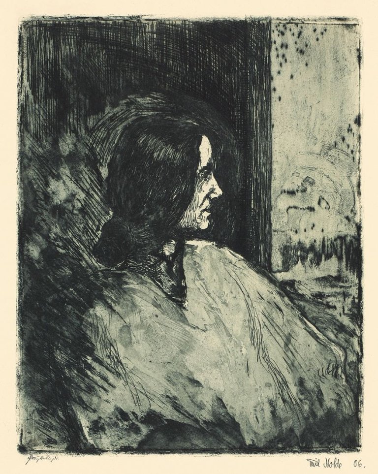 This picture shows the following artwork: Emil Nolde. "Profil". 1905.