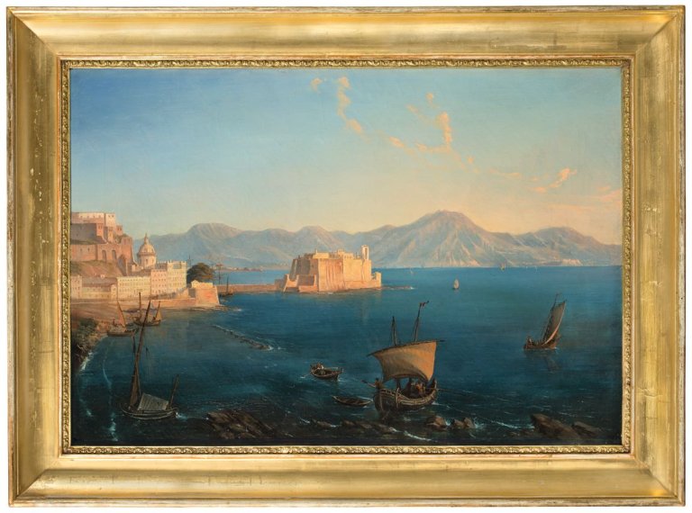 Auf diesem Bild ist das folgende Kunstwerk zu sehen: Carl Wilhelm Götzloff. „Castel dell'Ovo“. 1846.