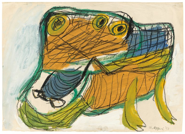 Auf diesem Bild ist das folgende Kunstwerk zu sehen: Karel Appel. La Bête. 1953.