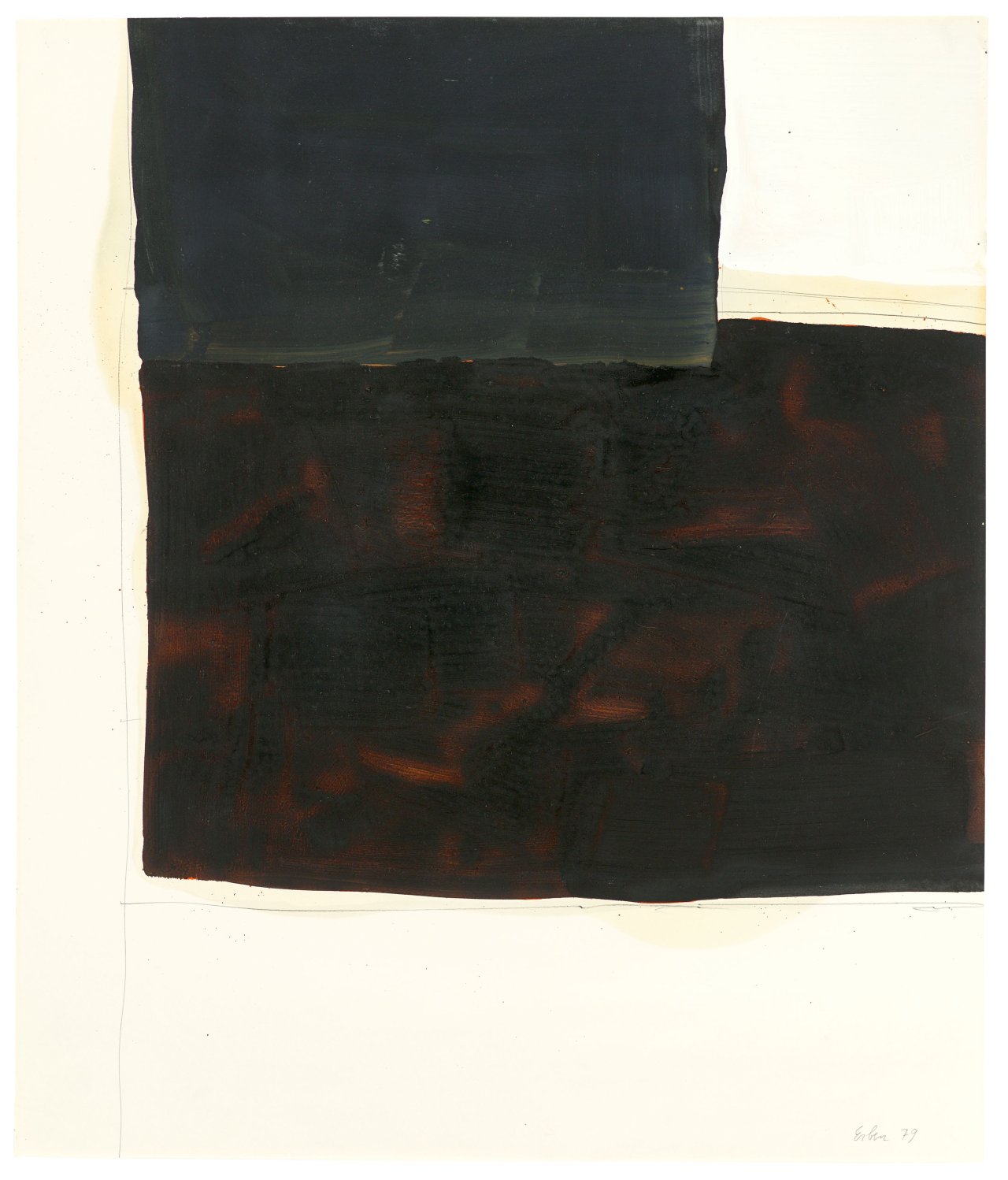 Auf diesem Bild ist das folgende Kunstwerk zu sehen: Ulrich Erben. Schwarzes Doppelfeld. 1979.