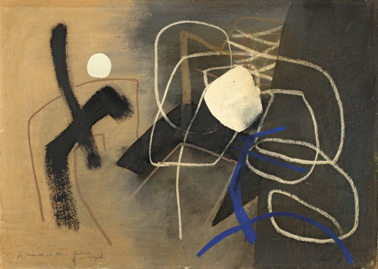 Auf diesem Bild ist das folgende Kunstwerk zu sehen: Fritz Winter. Ohne Titel. 1952.