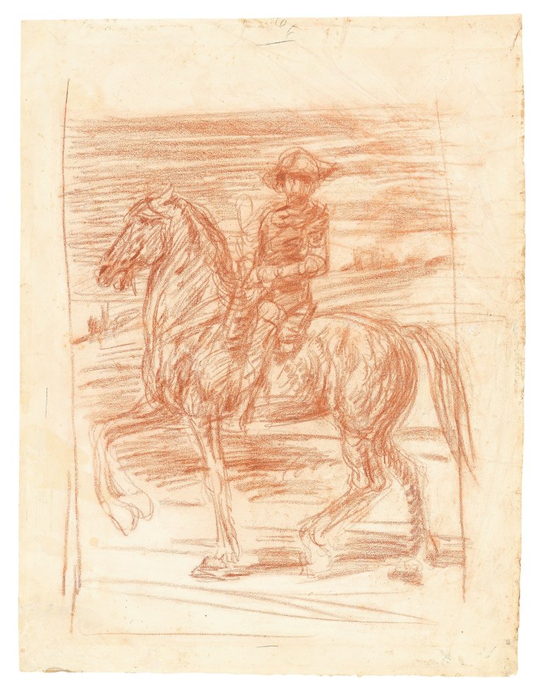Auf diesem Bild ist das folgende Kunstwerk zu sehen: Hans von Marées. „Reiter“. Um 1885/86.