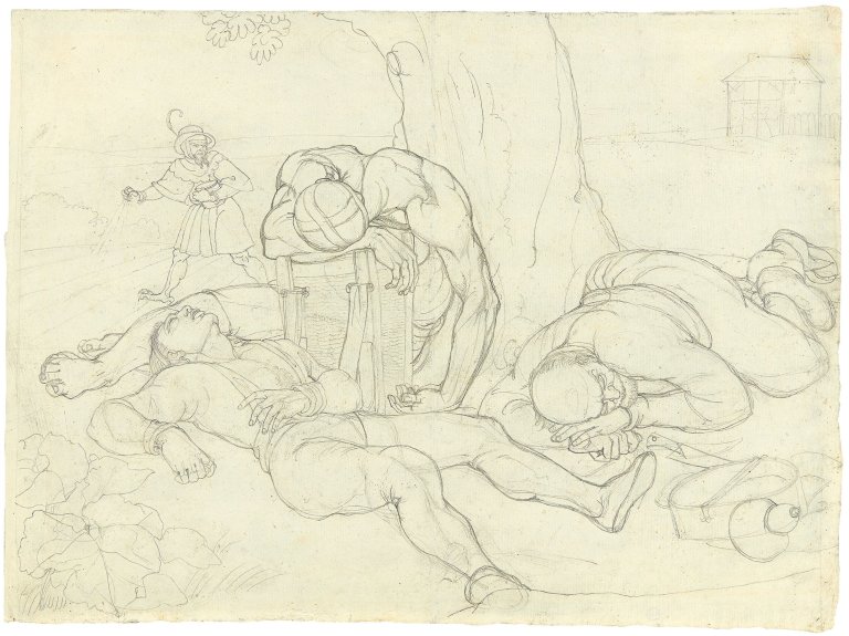 Auf diesem Bild ist das folgende Kunstwerk zu sehen: Peter von Cornelius. Der böse Sämann. Um 1840.
