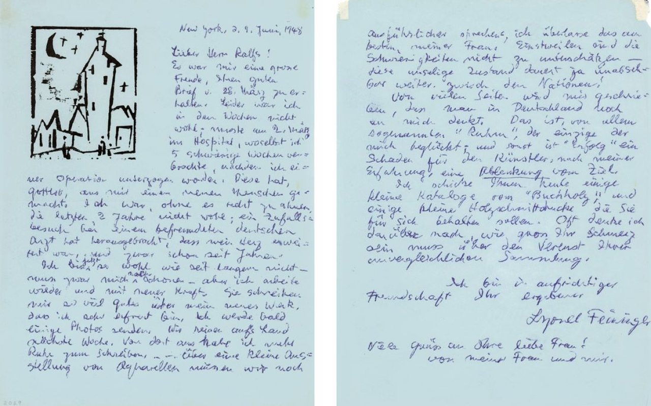 Auf diesem Bild ist das folgende Kunstwerk zu sehen: Lyonel Feininger. „Kirche mit hohem Turm“. 1920.