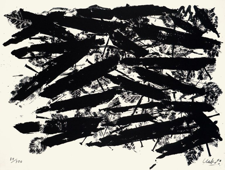 Auf diesem Bild ist das folgende Kunstwerk zu sehen: Günther Uecker. Ohne Titel. 2000.