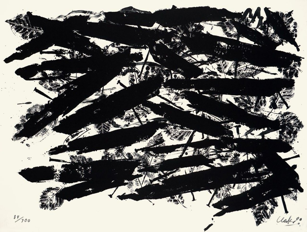 Auf diesem Bild ist das folgende Kunstwerk zu sehen: Günther Uecker. Ohne Titel. 2000.