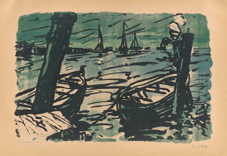 This picture shows the following artwork: Emil Nolde. ”Boote”. 1907.