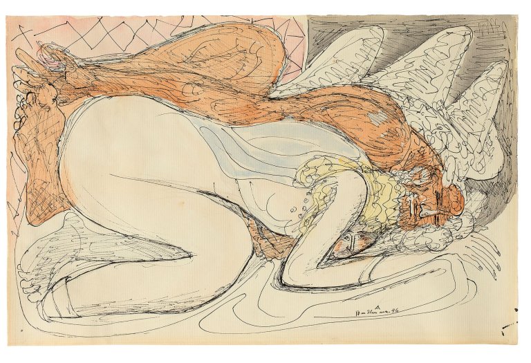 Auf diesem Bild ist das folgende Kunstwerk zu sehen: Max Beckmann. „Jupiter und Jokaste“. 1946.