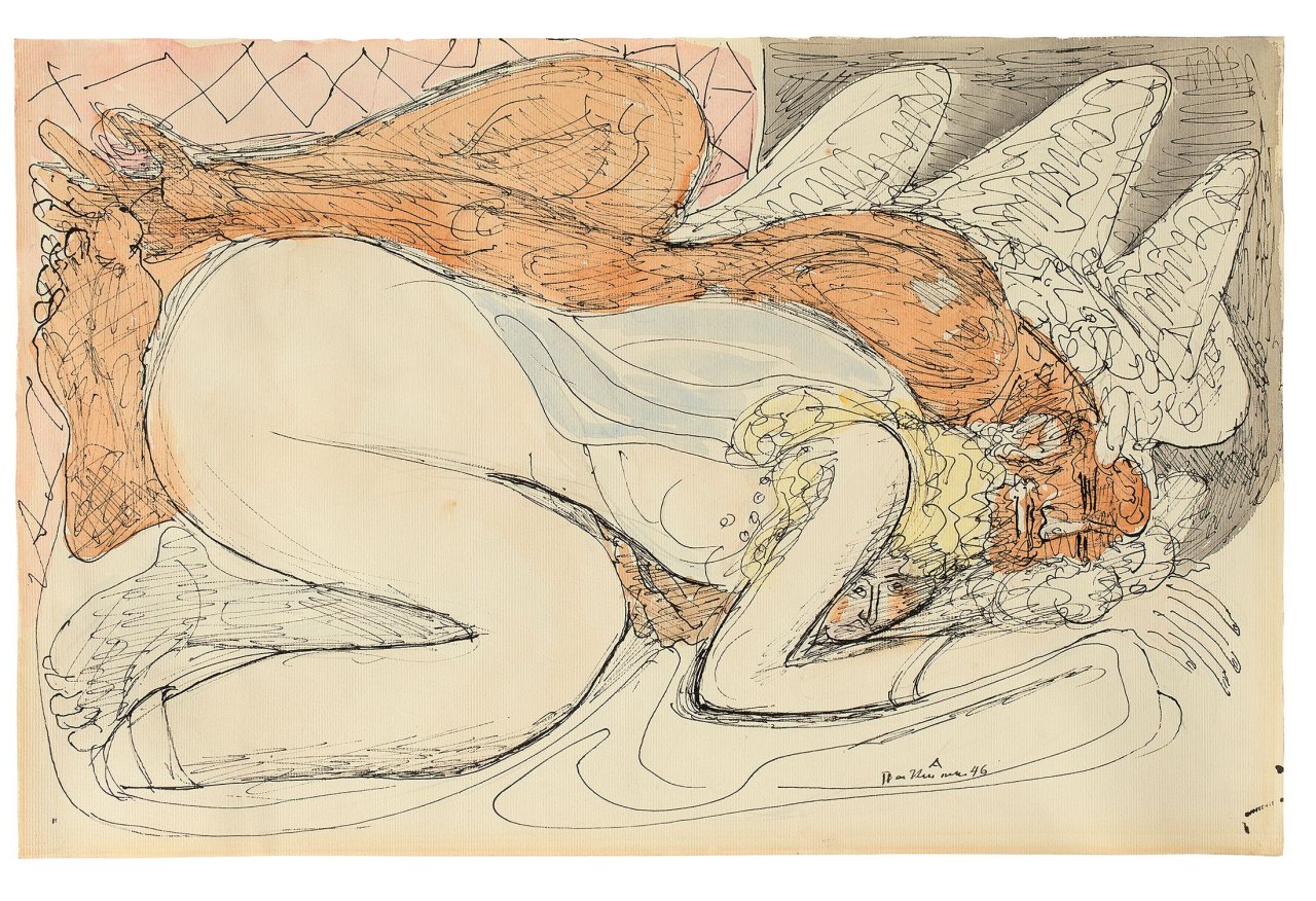 Auf diesem Bild ist das folgende Kunstwerk zu sehen: Max Beckmann. „Jupiter und Jokaste“. 1946.