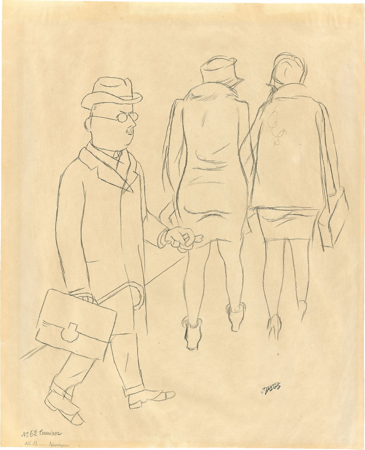 Auf diesem Bild ist das folgende Kunstwerk zu sehen: George Grosz. Drei Passanten. 1928.