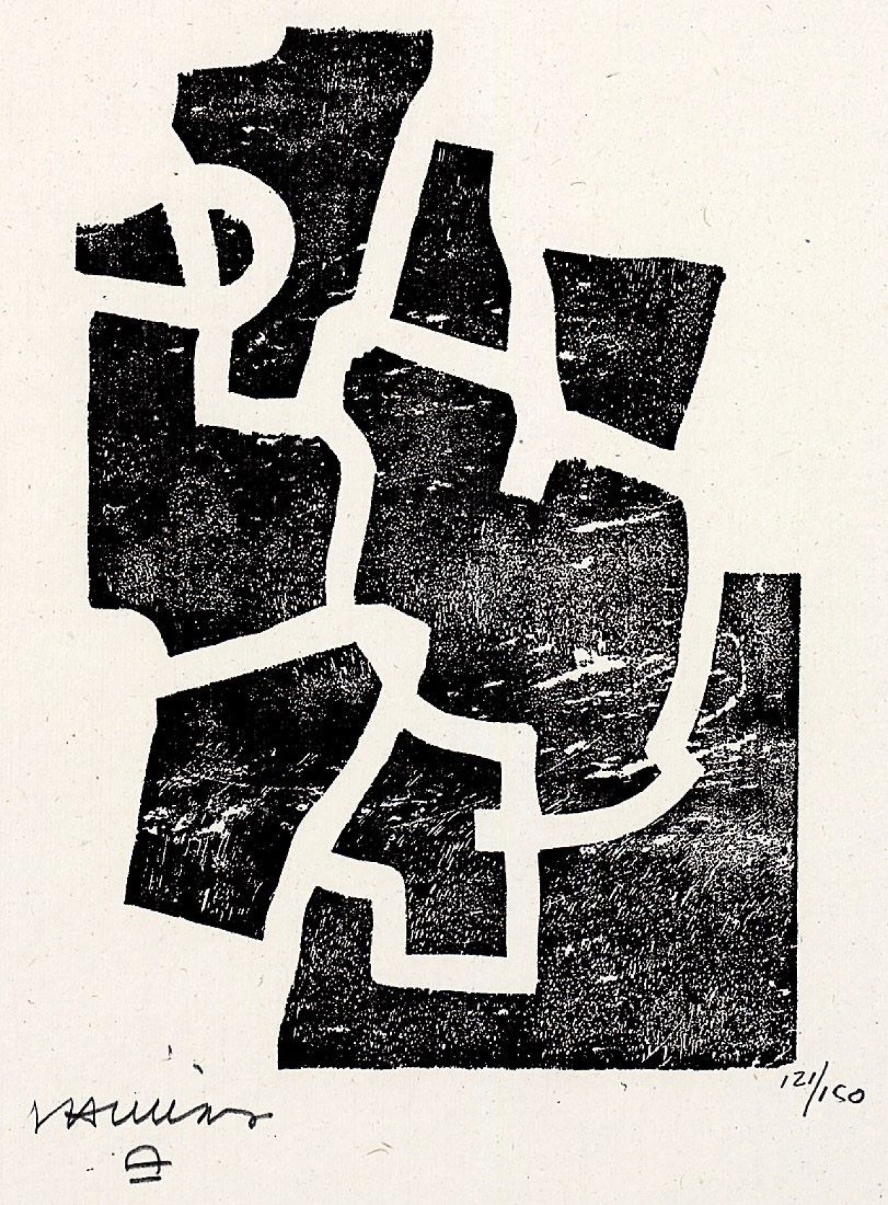 Auf diesem Bild ist das folgende Kunstwerk zu sehen: Eduardo Chillida. „Sakondu“. 1968.