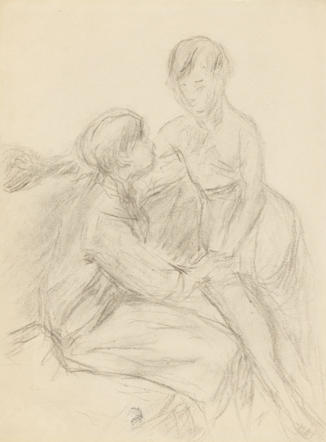 Auf diesem Bild ist das folgende Kunstwerk zu sehen: Max Liebermann. Zwei Frauen auf einem Sofa. Um 1926.