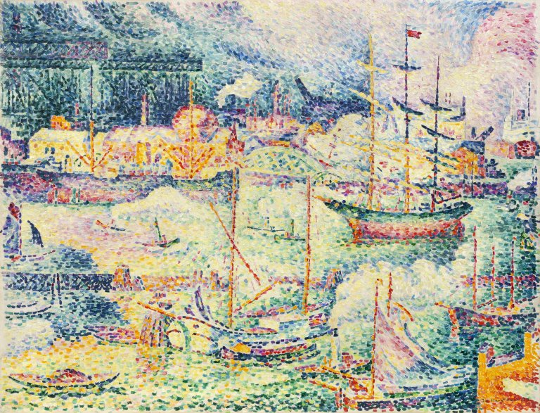 Auf diesem Bild ist das folgende Kunstwerk zu sehen: Ivo Hauptmann. „Hafen“ (Hamburg). 1912.