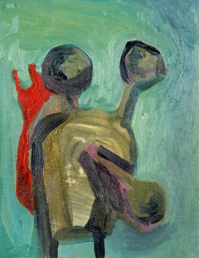 Auf diesem Bild ist das folgende Kunstwerk zu sehen: George Condo. Soft Green Abstraction. 1983.