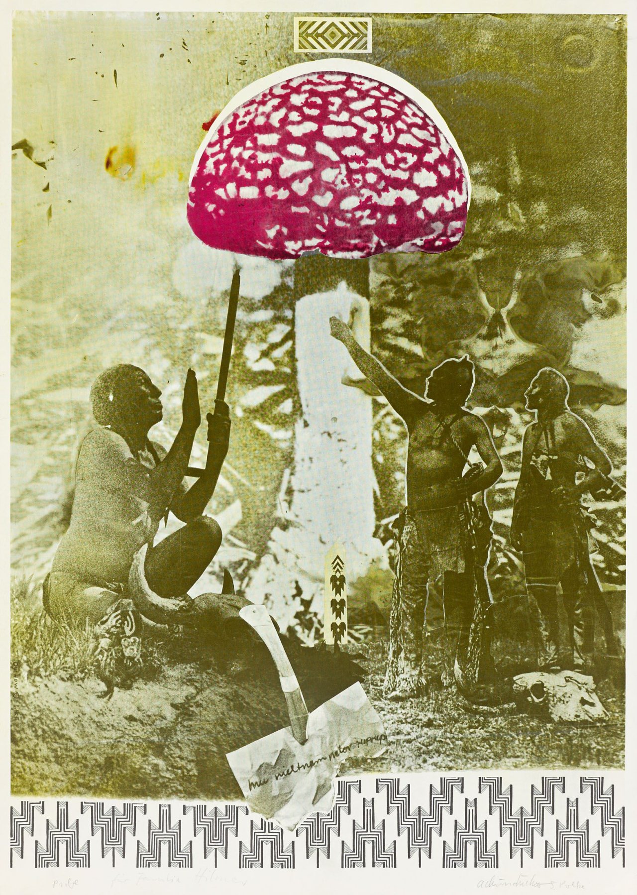 Auf diesem Bild ist das folgende Kunstwerk zu sehen: Sigmar Polke. „Mu nieltnam netorruprup“. 1975.
