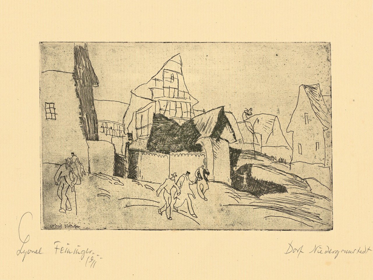Auf diesem Bild ist das folgende Kunstwerk zu sehen: Lyonel Feininger. „Niedergrunstedt“. 1911/12.