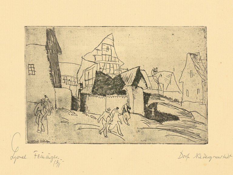 Auf diesem Bild ist das folgende Kunstwerk zu sehen: Lyonel Feininger. „Niedergrunstedt“. 1911/12.