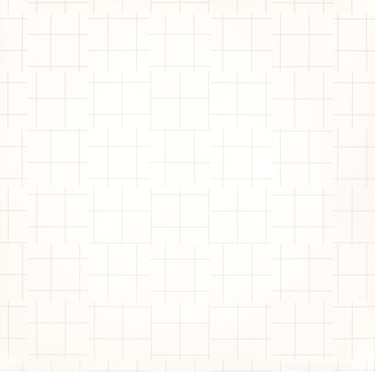 Auf diesem Bild ist das folgende Kunstwerk zu sehen: François Morellet. Ohne Titel. 1955/1975.