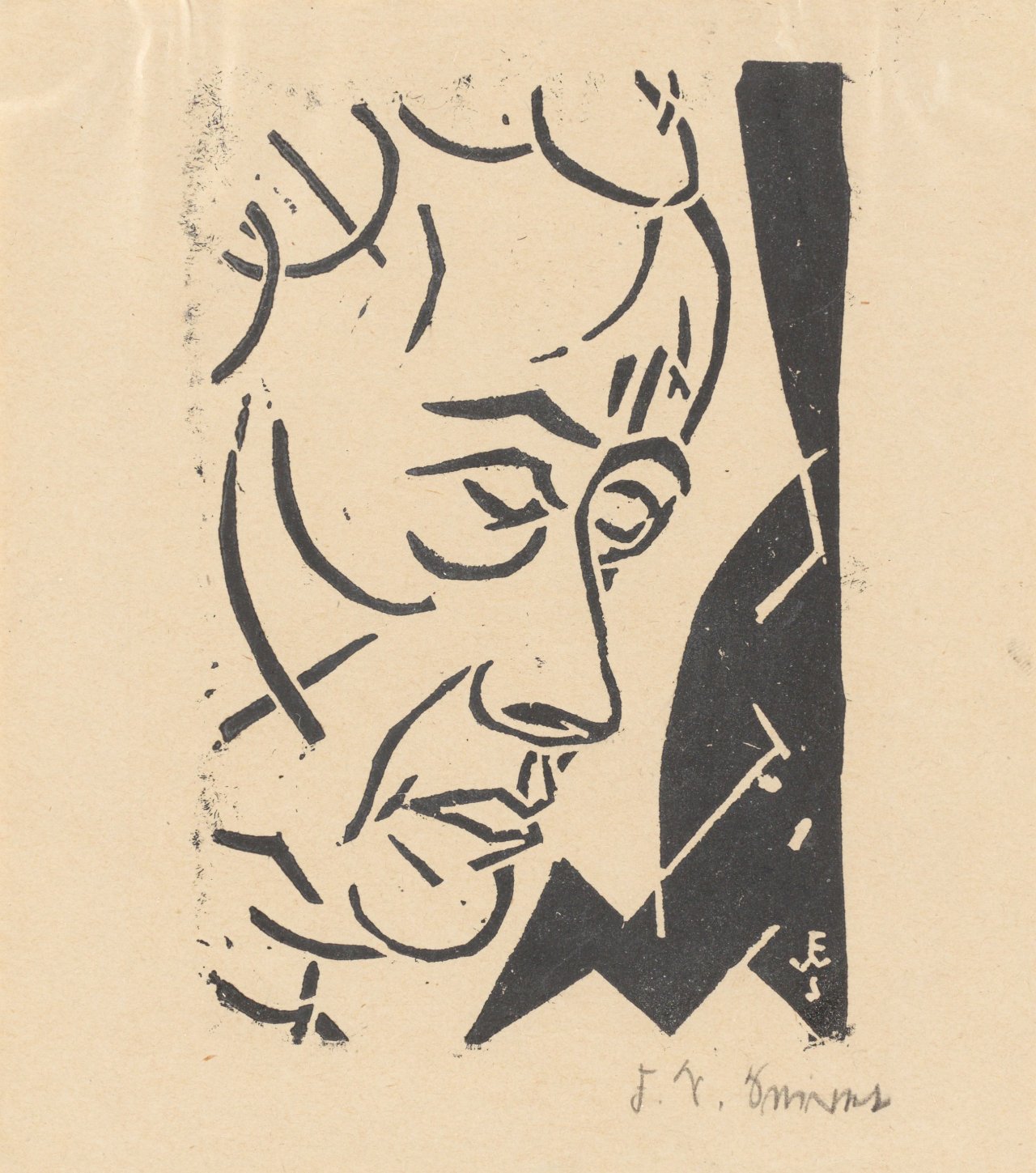 Auf diesem Bild ist das folgende Kunstwerk zu sehen: Franz Wilhelm Seiwert. Profilkopf. Um 1919.