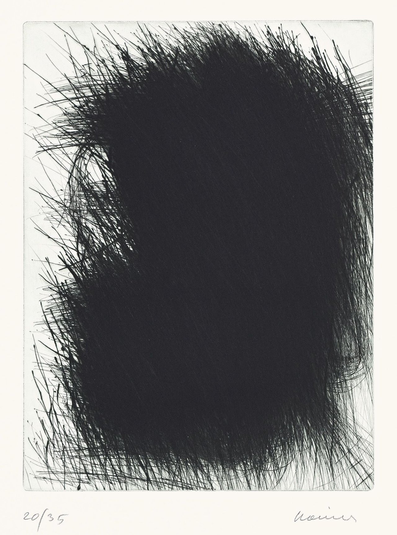 Auf diesem Bild ist das folgende Kunstwerk zu sehen: Arnulf Rainer. Versteckter Sturm. 1972-83.