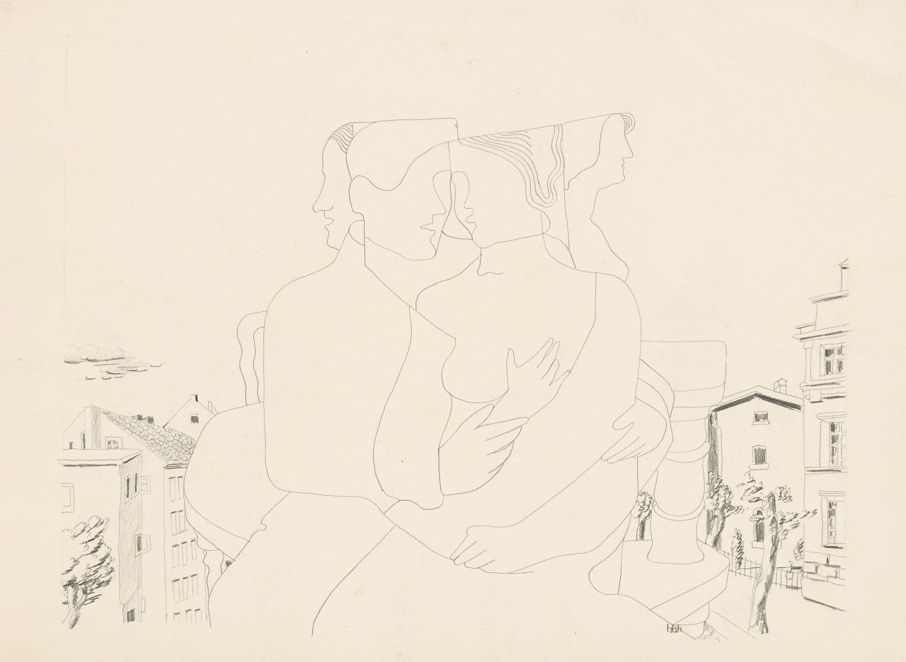 Auf diesem Bild ist das folgende Kunstwerk zu sehen: Herbert Behrens-Hangeler. Umarmung. Um 1920.