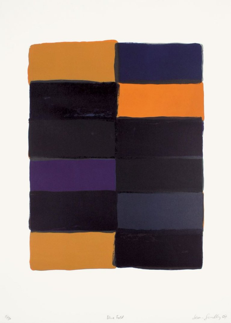 Auf diesem Bild ist das folgende Kunstwerk zu sehen: Sean Scully. „Blue Fold“. 2007.