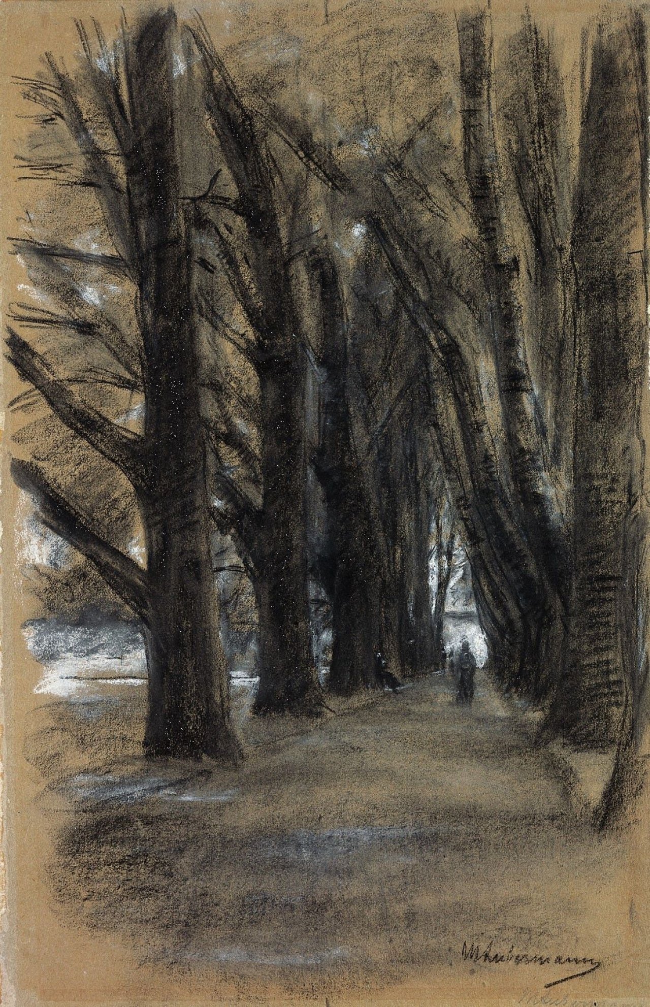 Auf diesem Bild ist das folgende Kunstwerk zu sehen: Max Liebermann. Allee in Rosenheim. Um 1893.