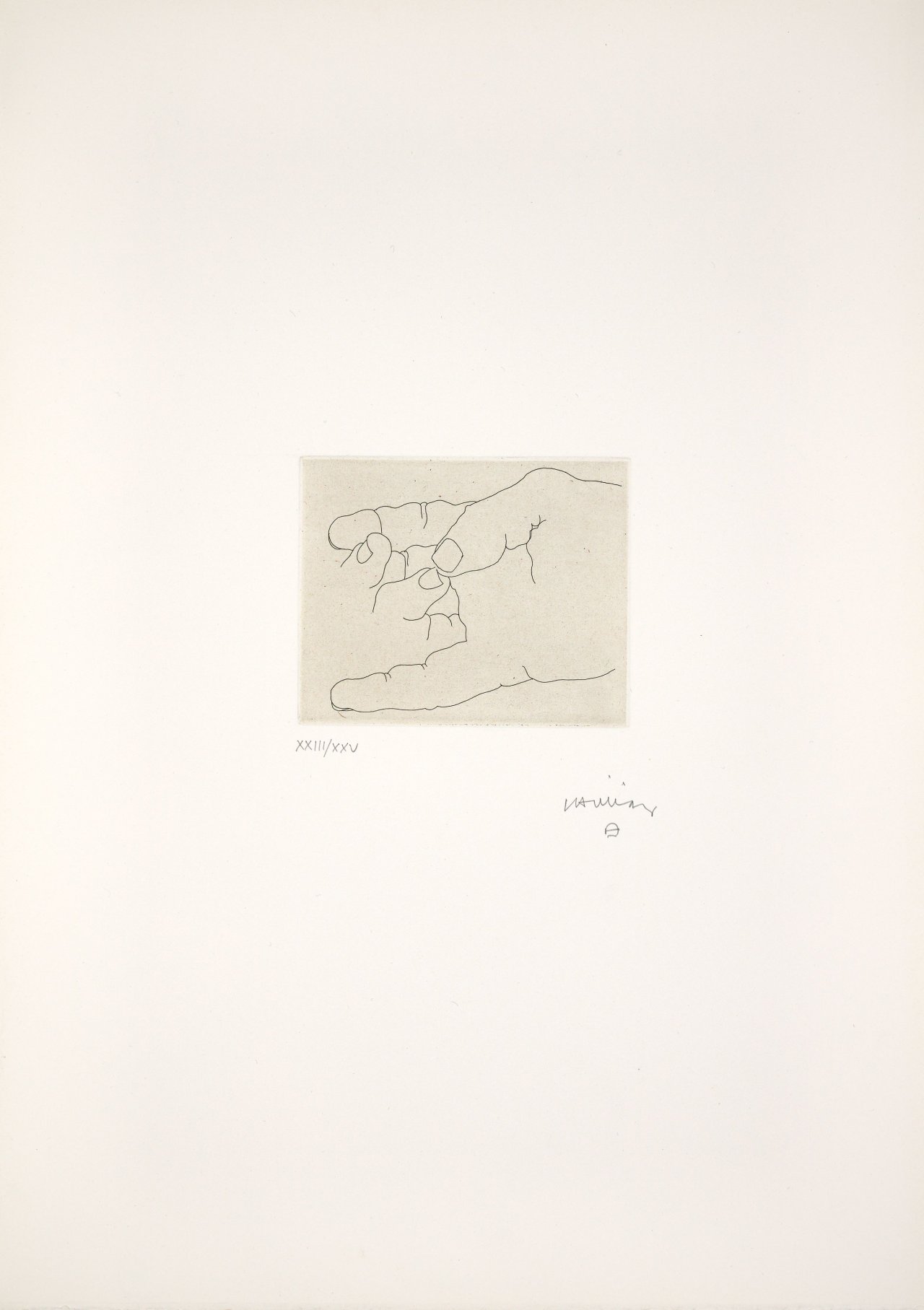 Auf diesem Bild ist das folgende Kunstwerk zu sehen: Eduardo Chillida. „Esku XXVII“. 1984.