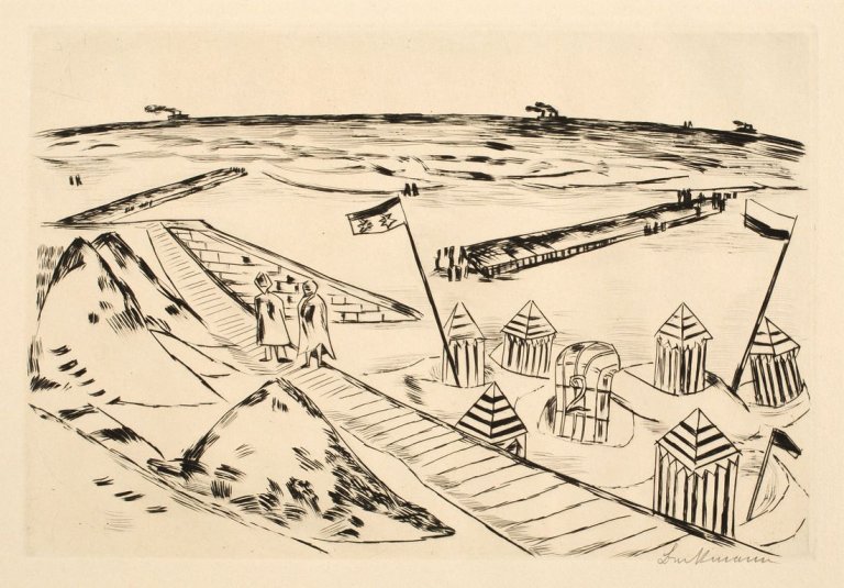 Auf diesem Bild ist das folgende Kunstwerk zu sehen: Max Beckmann. „Strand“. 1922.