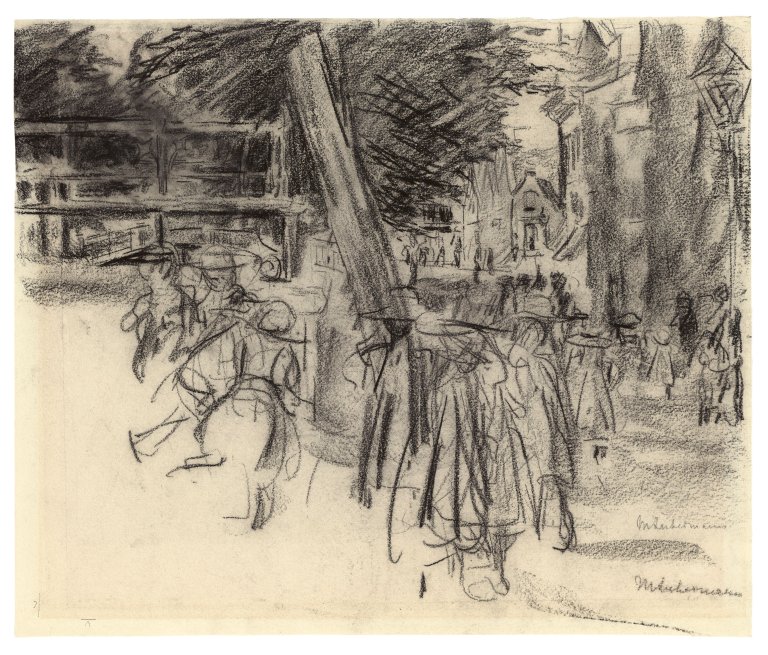 Auf diesem Bild ist das folgende Kunstwerk zu sehen: Max Liebermann. „Schulweg in Edam“.