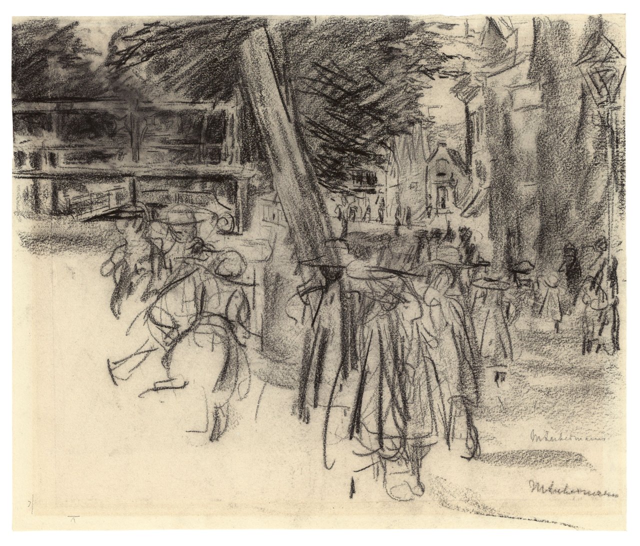 This picture shows the following artwork: Max Liebermann. ”Schulweg in Edam”.